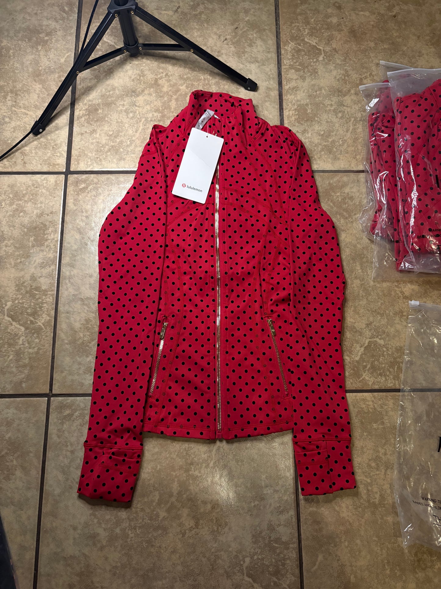 Red Define Jacket Polka Dot