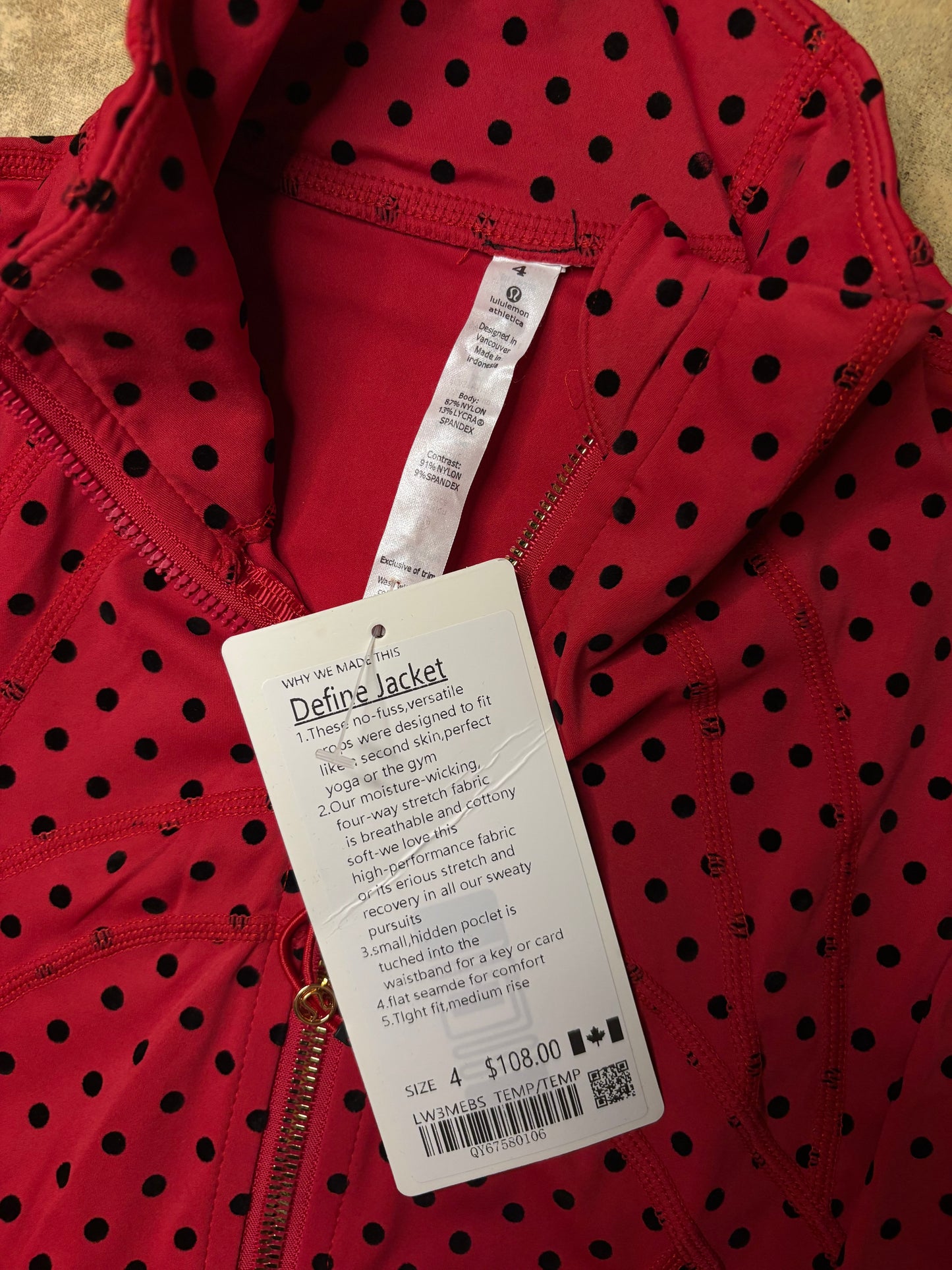 Red Define Jacket Polka Dot